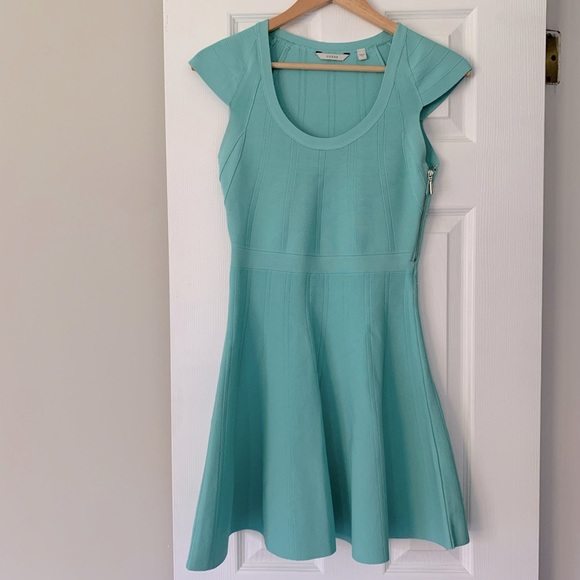teal flowy dress